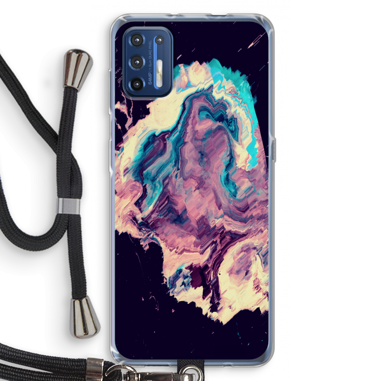 Cosmic Silence: Motorola Moto G9 Plus Transparant Hoesje met koord