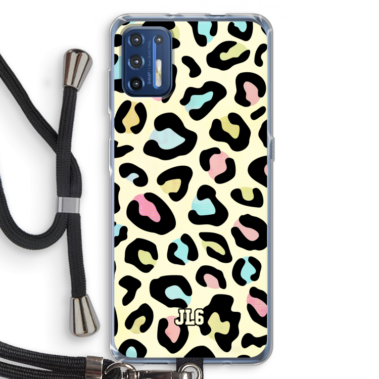 Leopard pattern: Motorola Moto G9 Plus Transparant Hoesje met koord