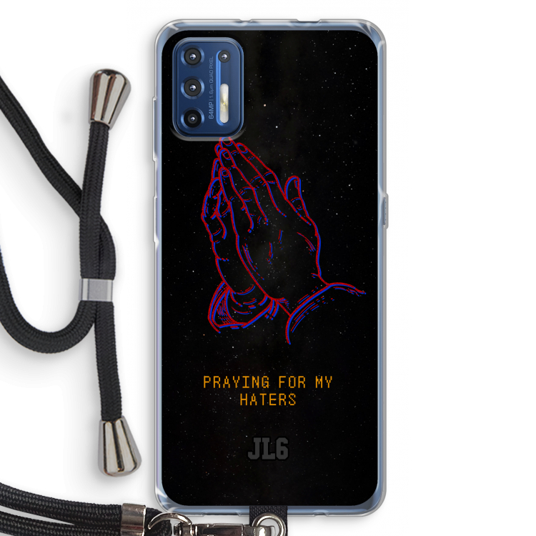 Praying For My Haters: Motorola Moto G9 Plus Transparant Hoesje met koord