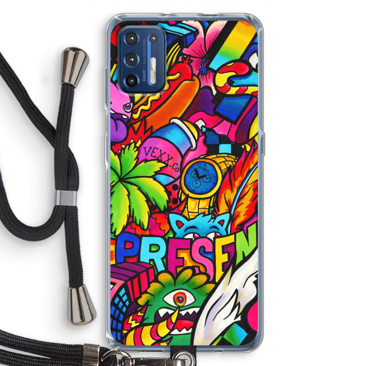 Represent: Motorola Moto G9 Plus Transparant Hoesje met koord