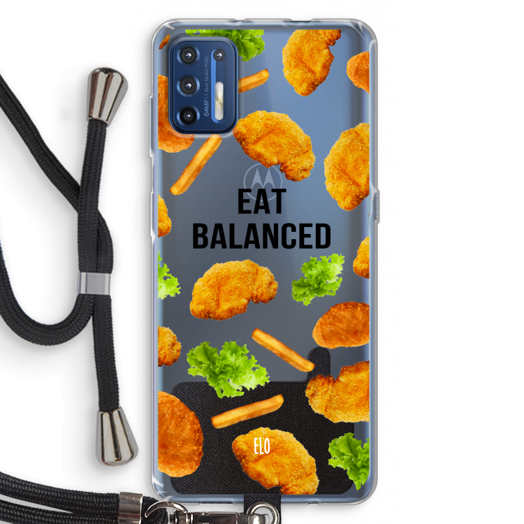 Eat Balanced: Motorola Moto G9 Plus Transparant Hoesje met koord