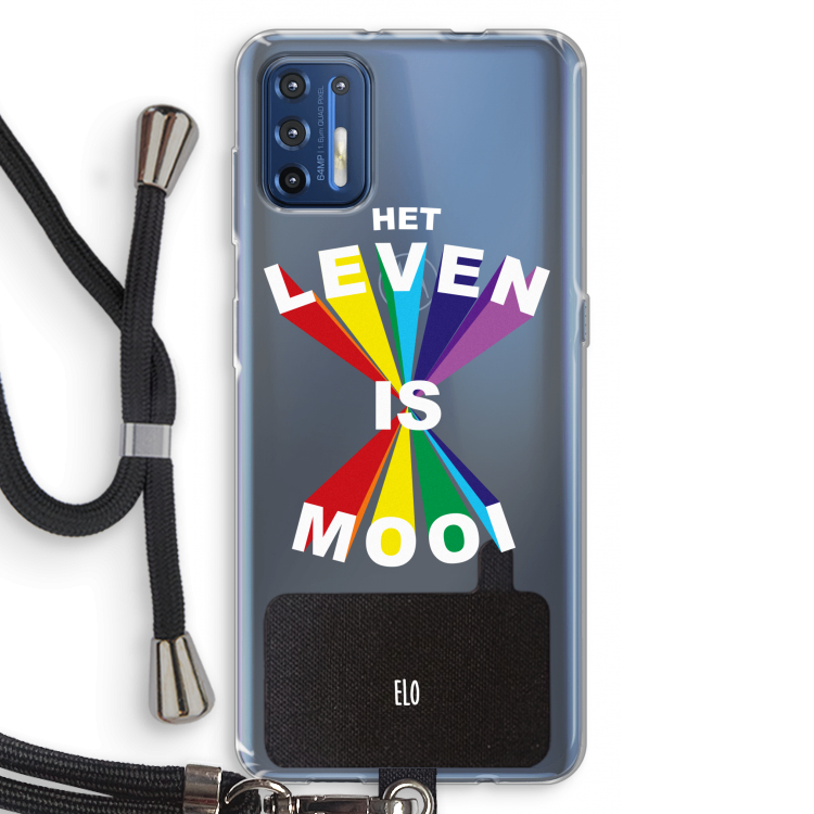 Het Leven Is Mooi: Motorola Moto G9 Plus Transparant Hoesje met koord
