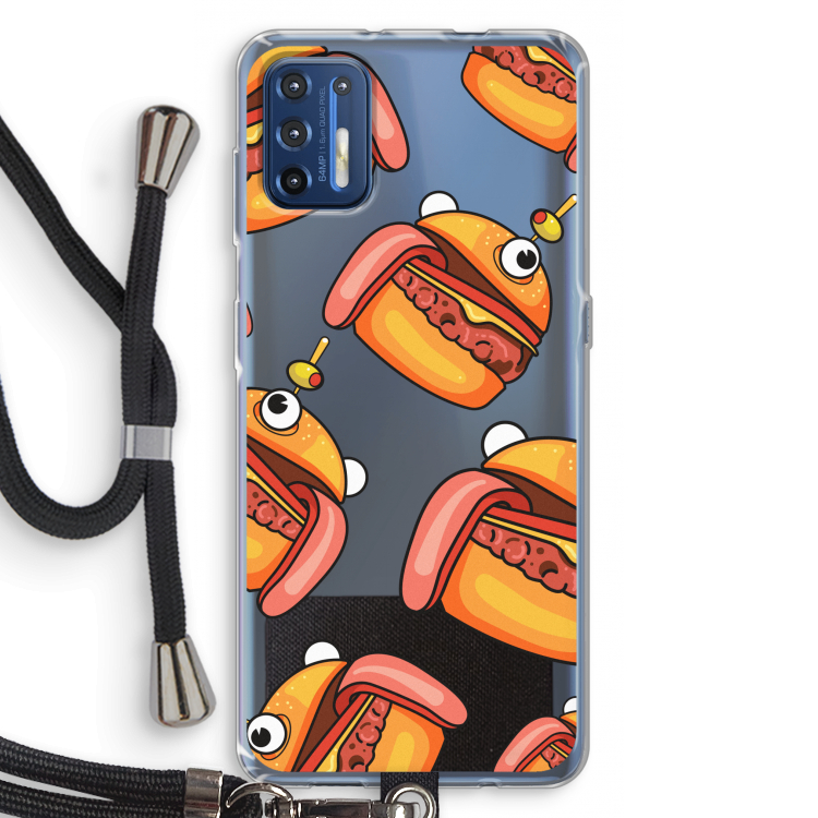 Hamburger: Motorola Moto G9 Plus Transparant Hoesje met koord