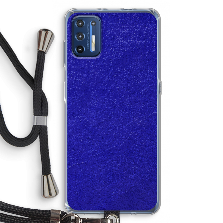 Majorelle Blue: Motorola Moto G9 Plus Transparant Hoesje met koord