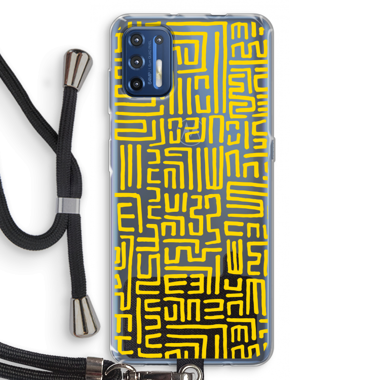 Majorelle Blue Print: Motorola Moto G9 Plus Transparant Hoesje met koord
