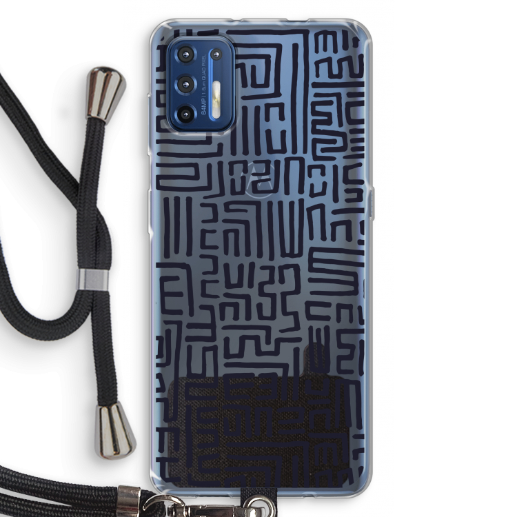 Moroccan Print: Motorola Moto G9 Plus Transparant Hoesje met koord