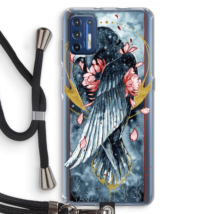 Golden Raven: Motorola Moto G9 Plus Transparant Hoesje met koord