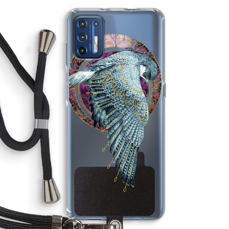 Golden Falcon: Motorola Moto G9 Plus Transparant Hoesje met koord