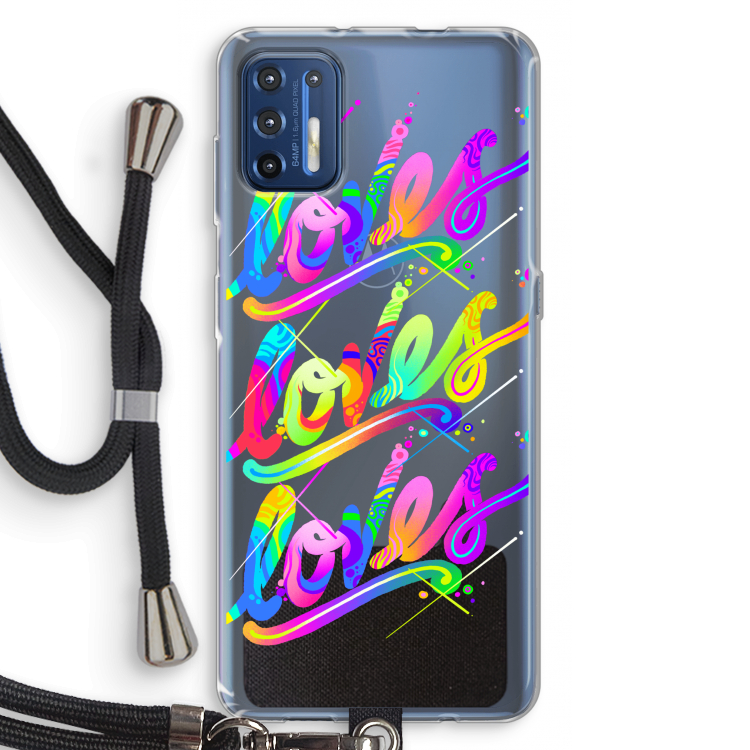 Loves: Motorola Moto G9 Plus Transparant Hoesje met koord