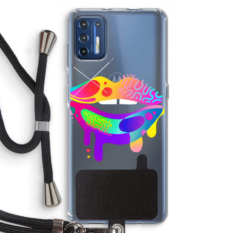 Lip Palette: Motorola Moto G9 Plus Transparant Hoesje met koord