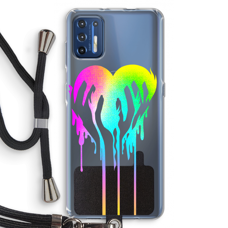 Hold My Heart: Motorola Moto G9 Plus Transparant Hoesje met koord