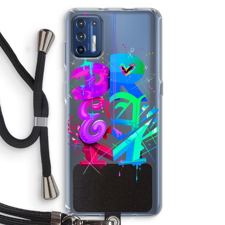 Dream: Motorola Moto G9 Plus Transparant Hoesje met koord