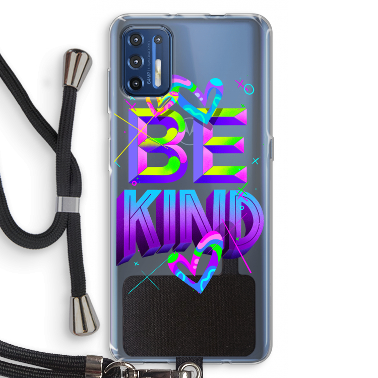 Be Kind: Motorola Moto G9 Plus Transparant Hoesje met koord