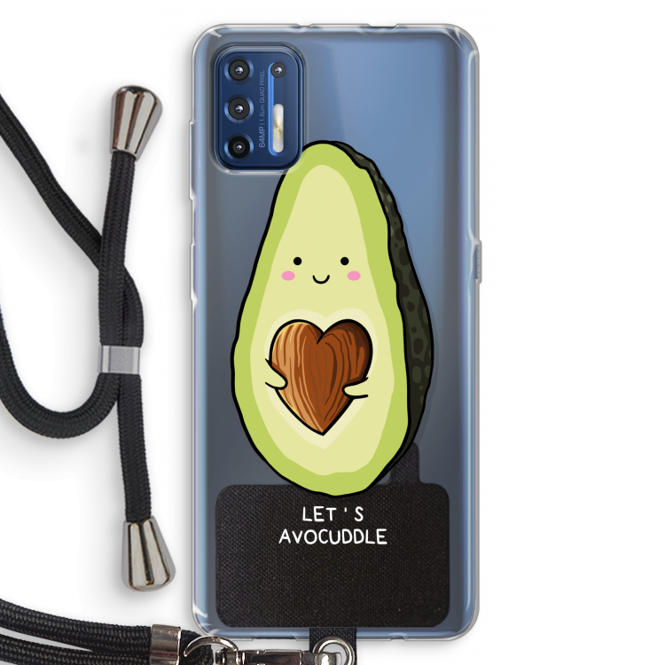 Avocuddle: Motorola Moto G9 Plus Transparant Hoesje met koord