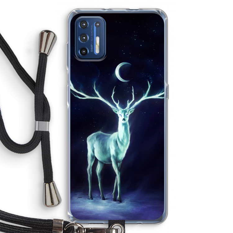 Nightbringer: Motorola Moto G9 Plus Transparant Hoesje met koord