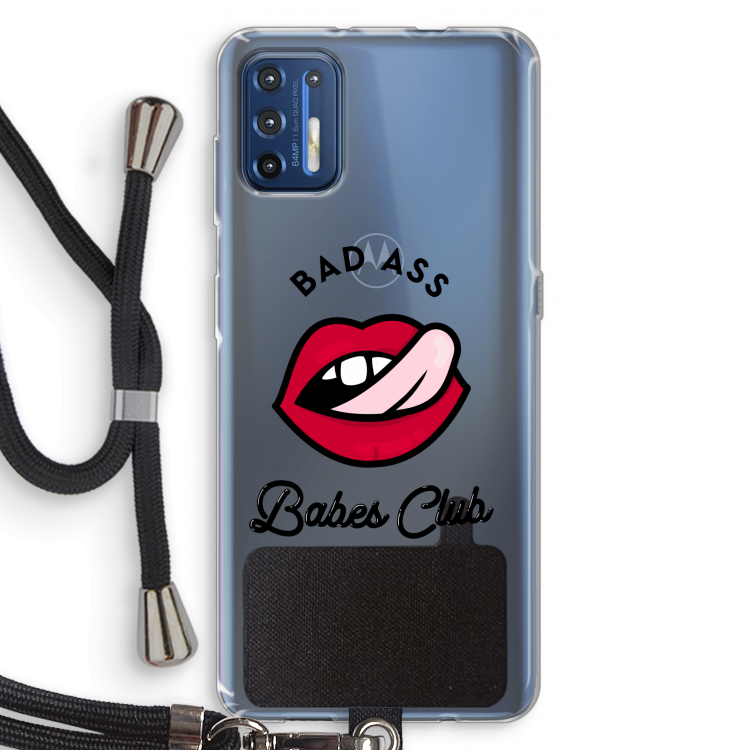 Badass Babes Club: Motorola Moto G9 Plus Transparant Hoesje met koord