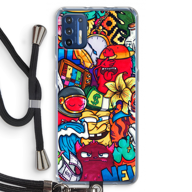 No Rules: Motorola Moto G9 Plus Transparant Hoesje met koord