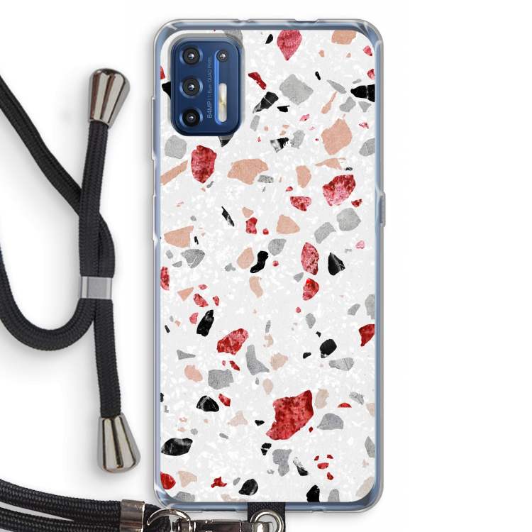 Terrazzo N°12: Motorola Moto G9 Plus Transparant Hoesje met koord