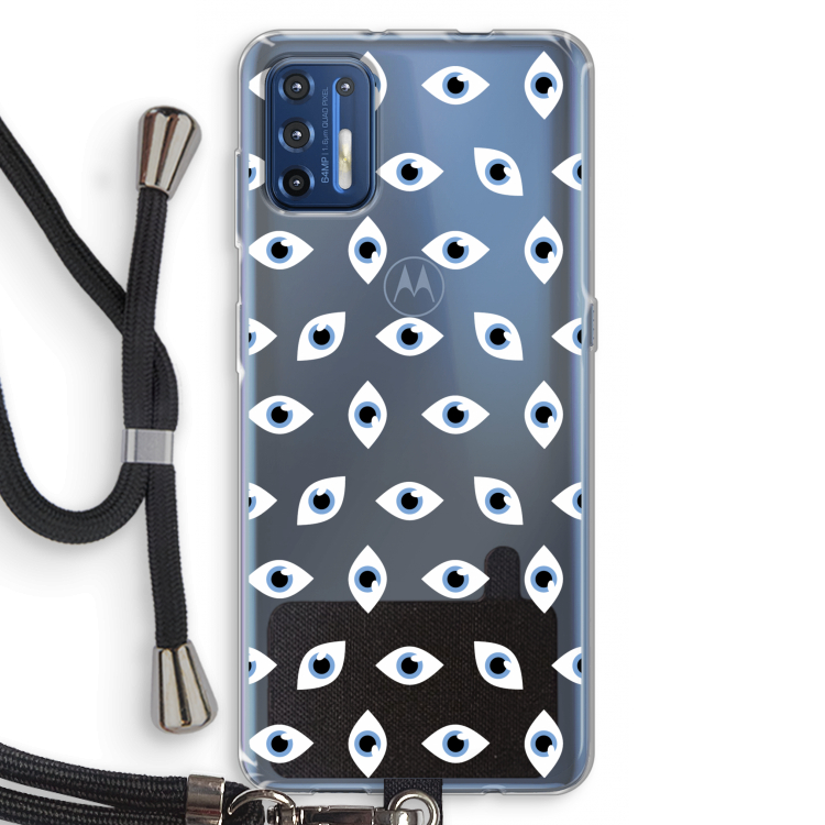 Eyes pattern: Motorola Moto G9 Plus Transparant Hoesje met koord