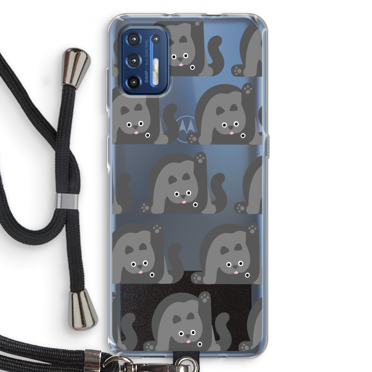 Cats: Motorola Moto G9 Plus Transparant Hoesje met koord