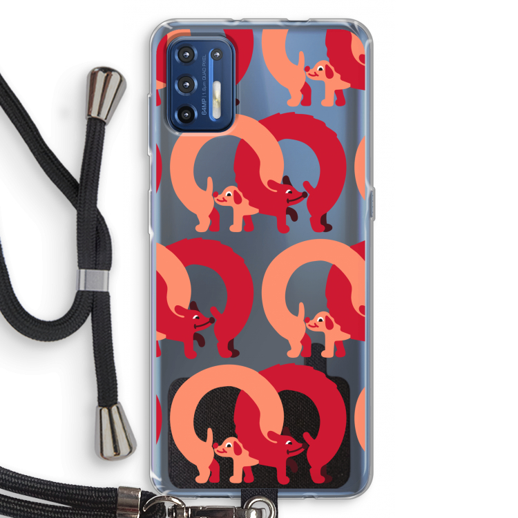 Dogs: Motorola Moto G9 Plus Transparant Hoesje met koord