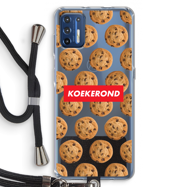 Koekerond: Motorola Moto G9 Plus Transparant Hoesje met koord