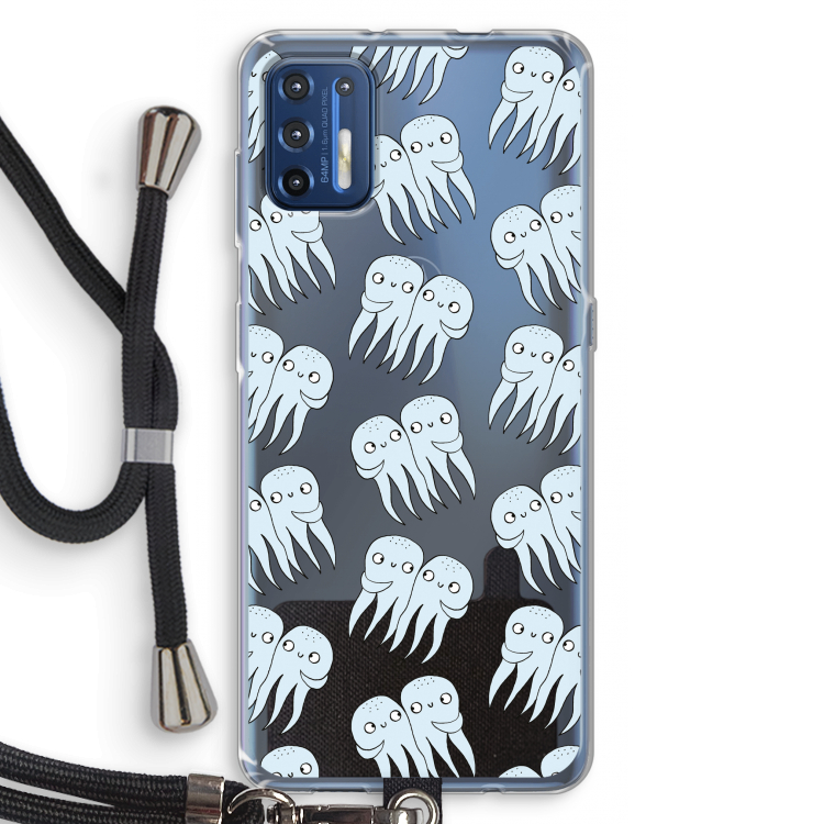 Octopussen: Motorola Moto G9 Plus Transparant Hoesje met koord