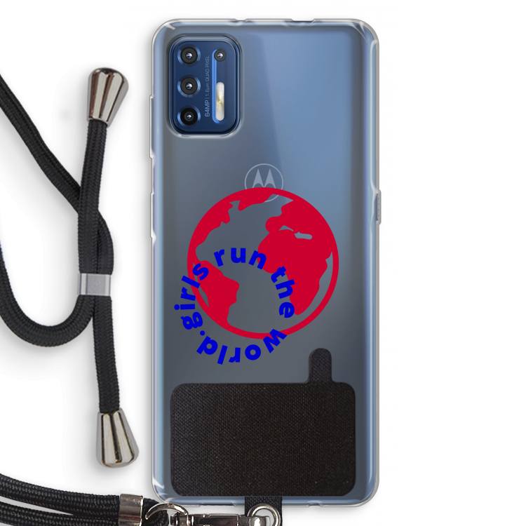Run The World: Motorola Moto G9 Plus Transparant Hoesje met koord