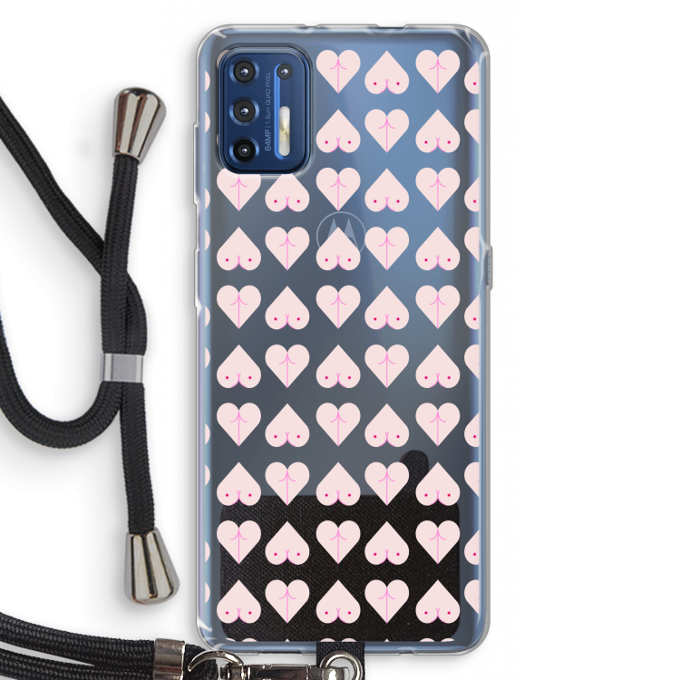 Ass 'n Titties: Motorola Moto G9 Plus Transparant Hoesje met koord
