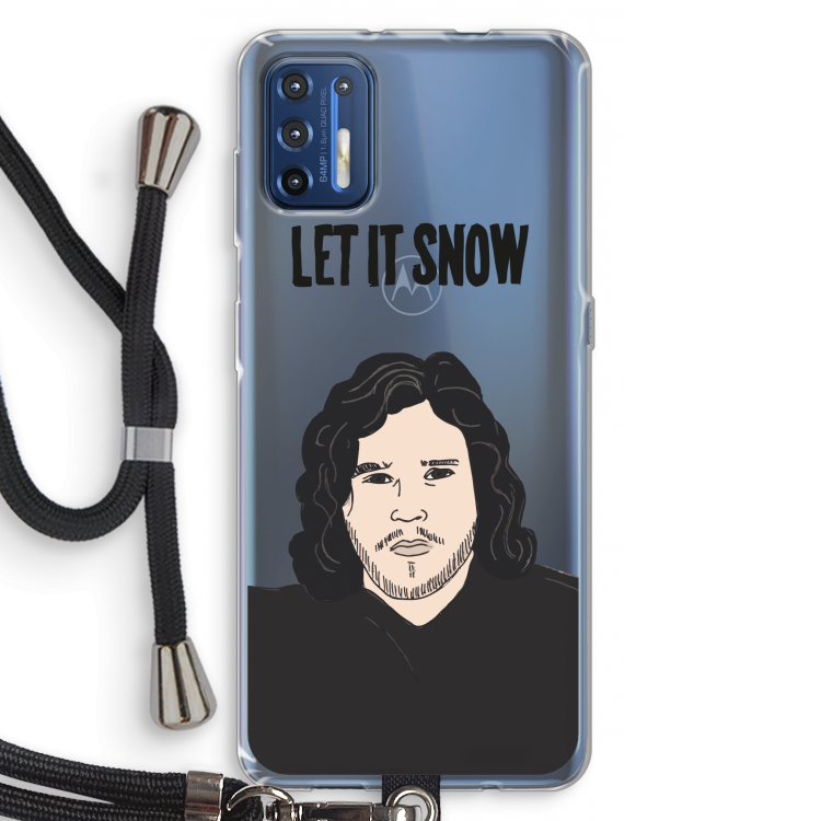 Let It Snow: Motorola Moto G9 Plus Transparant Hoesje met koord