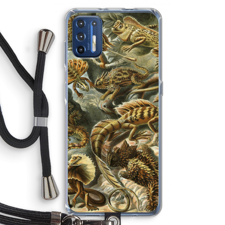 Haeckel Lacertilia: Motorola Moto G9 Plus Transparant Hoesje met koord