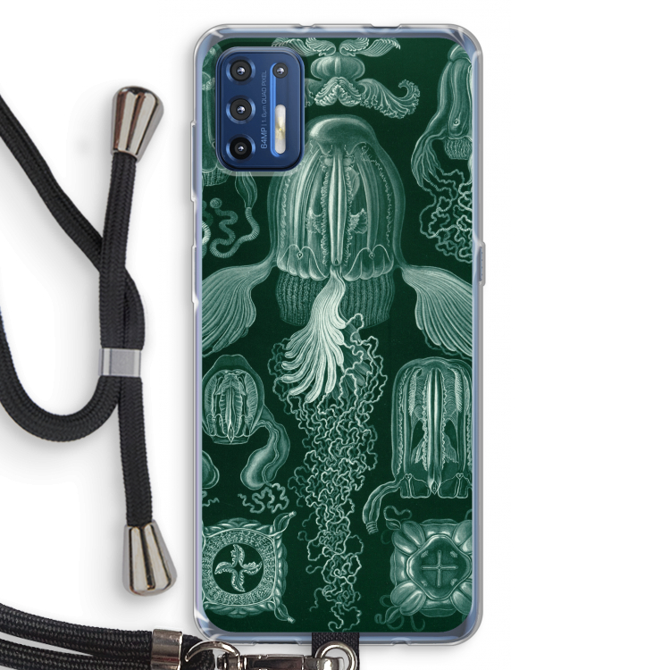 Haeckel Cubomedusae: Motorola Moto G9 Plus Transparant Hoesje met koord