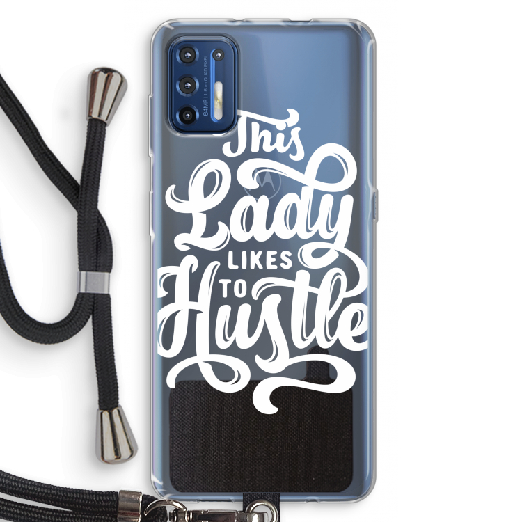 Hustle Lady: Motorola Moto G9 Plus Transparant Hoesje met koord