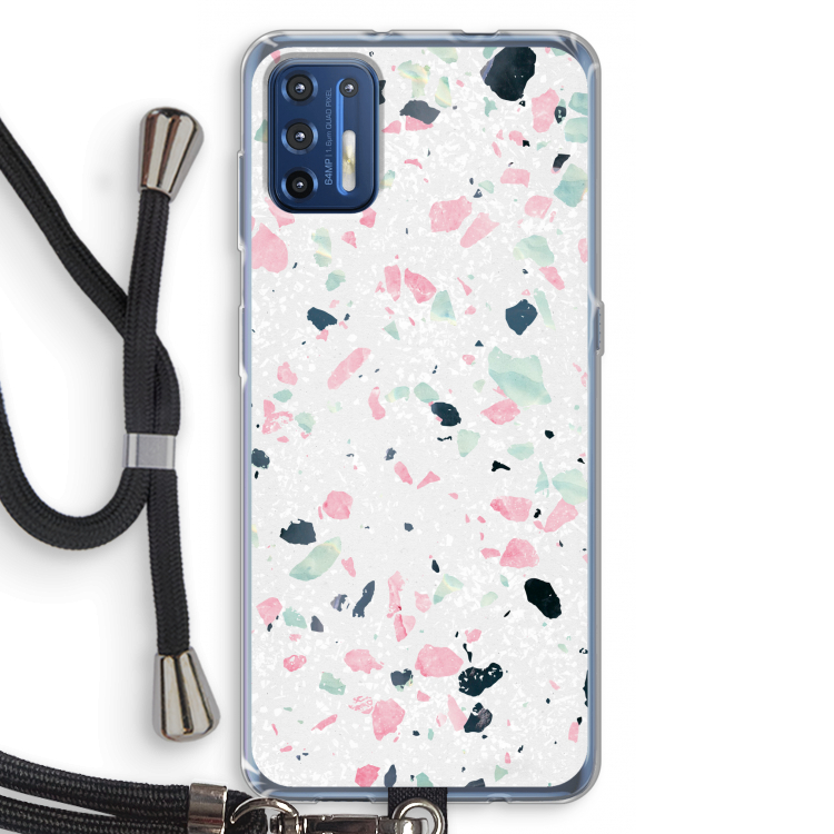 Terrazzo N°3: Motorola Moto G9 Plus Transparant Hoesje met koord