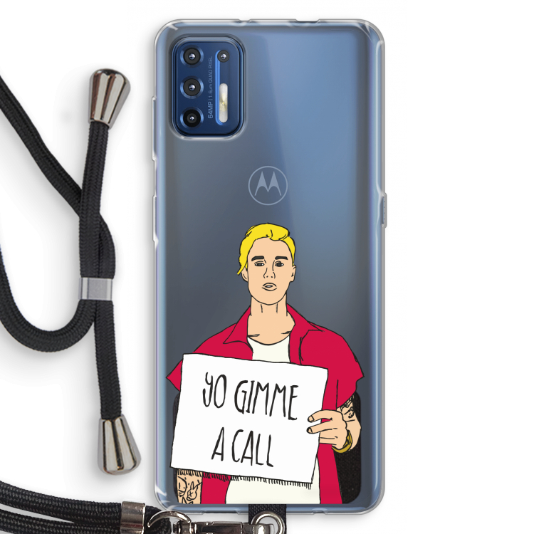 Gimme a call: Motorola Moto G9 Plus Transparant Hoesje met koord
