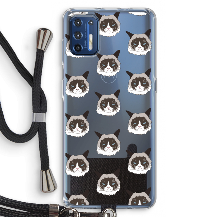 It's a Purrr Case: Motorola Moto G9 Plus Transparant Hoesje met koord