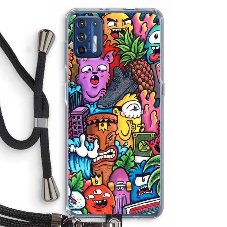 Vexx Mixtape: Motorola Moto G9 Plus Transparant Hoesje met koord