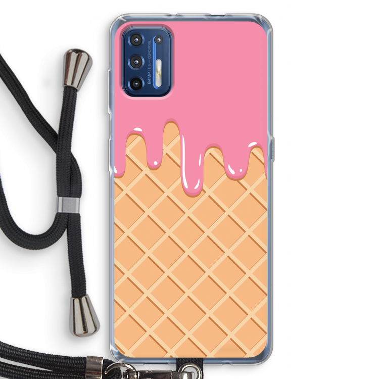 Ice cream: Motorola Moto G9 Plus Transparant Hoesje met koord