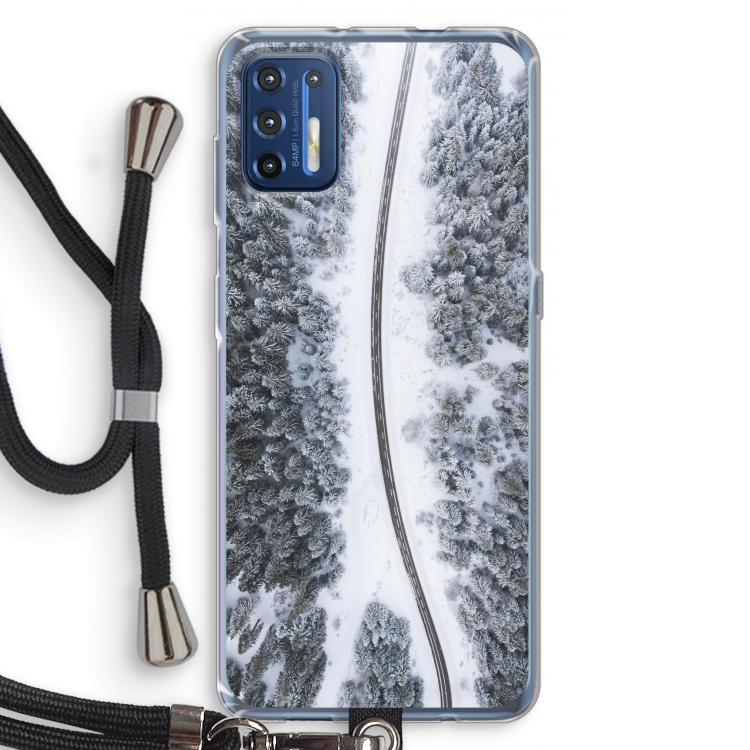 Snøfall: Motorola Moto G9 Plus Transparant Hoesje met koord