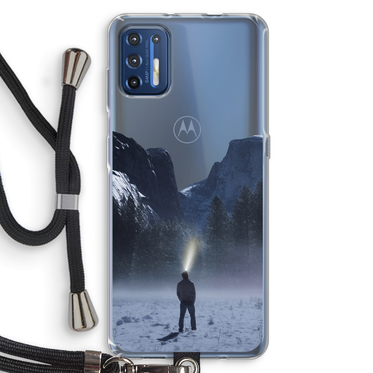Wanderlust: Motorola Moto G9 Plus Transparant Hoesje met koord