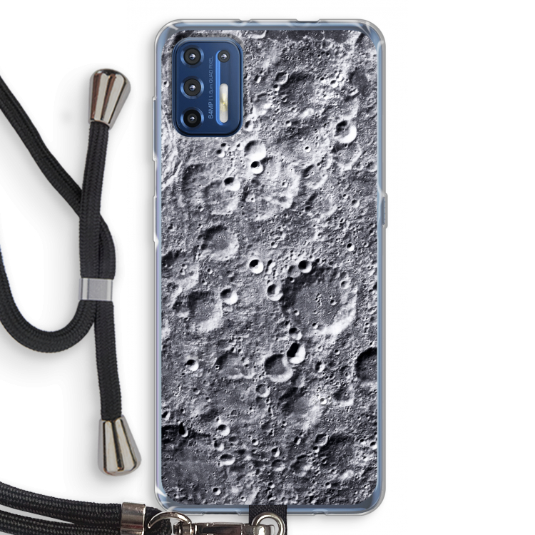 Maanlandschap: Motorola Moto G9 Plus Transparant Hoesje met koord