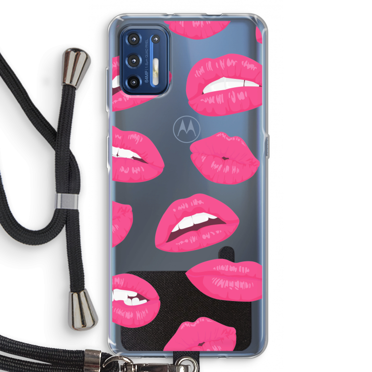 Bite my lip: Motorola Moto G9 Plus Transparant Hoesje met koord