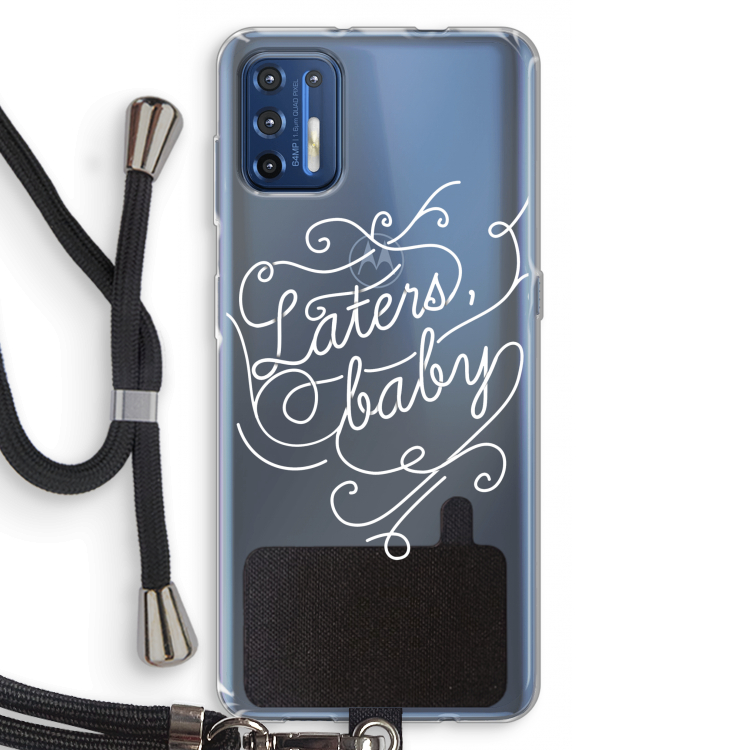 Laters, baby: Motorola Moto G9 Plus Transparant Hoesje met koord