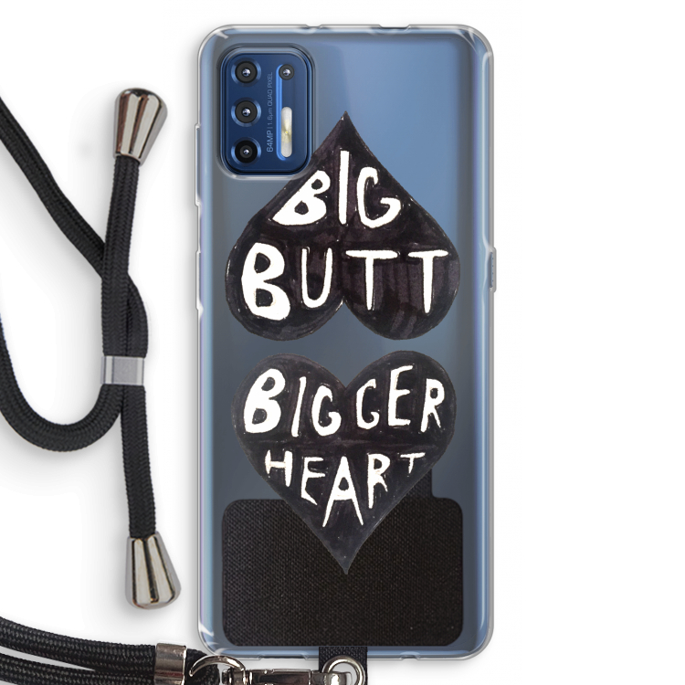 Big butt bigger heart: Motorola Moto G9 Plus Transparant Hoesje met koord
