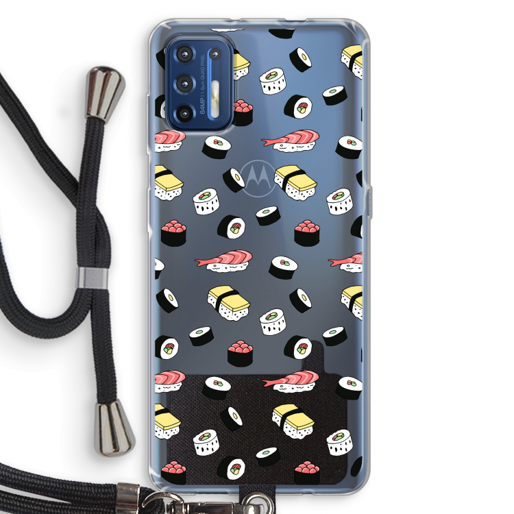 Sushi time: Motorola Moto G9 Plus Transparant Hoesje met koord