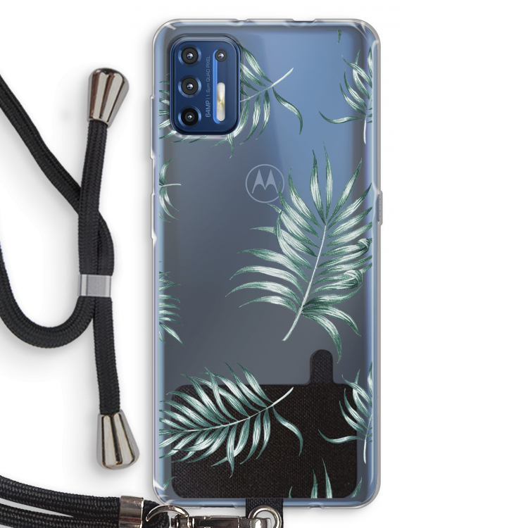 Simple leaves: Motorola Moto G9 Plus Transparant Hoesje met koord