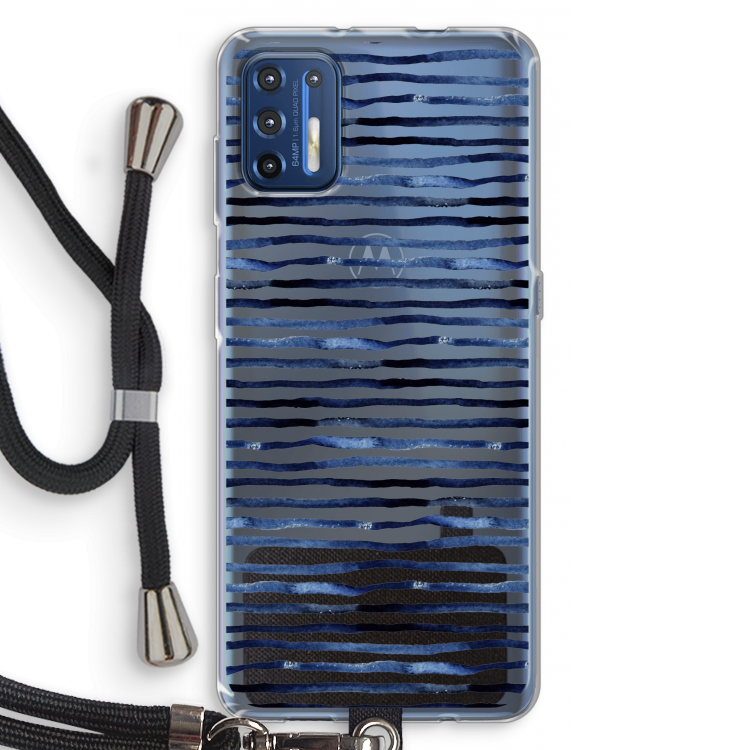 Verrassende lijnen: Motorola Moto G9 Plus Transparant Hoesje met koord
