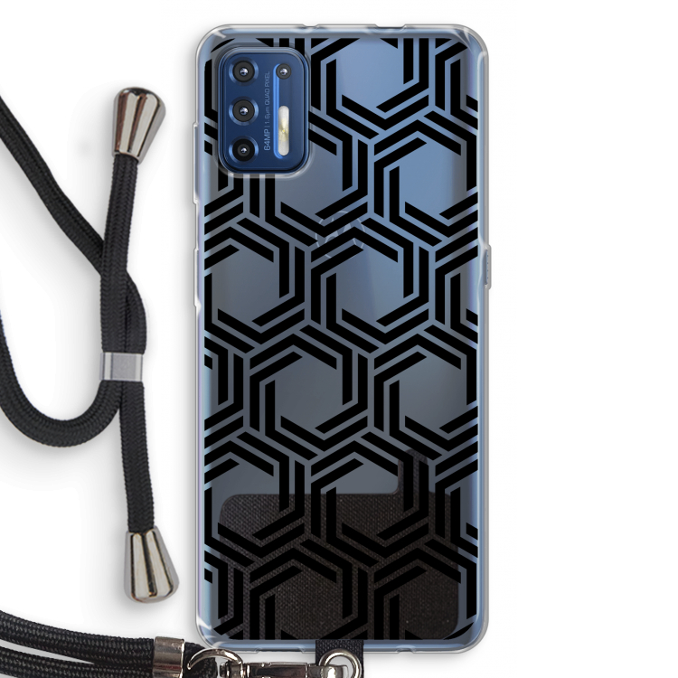 Geometrisch patroon: Motorola Moto G9 Plus Transparant Hoesje met koord