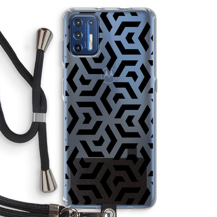 Crazy pattern: Motorola Moto G9 Plus Transparant Hoesje met koord