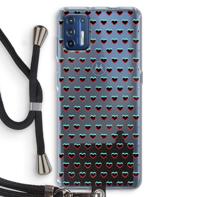 Hartjes: Motorola Moto G9 Plus Transparant Hoesje met koord